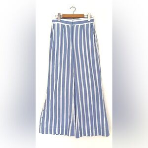 Folklore Striped Blue and White Wide-Leg Pants palazzo